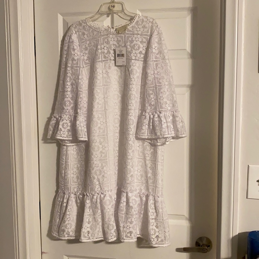 Kate Spade lace flounce shift dress size 14 new